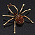 Large Amber Coloured Swarovski Crystal 'Spider' Brooch In Gold Plating - 6.5cm Length - view 12