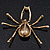 Large Amber Coloured Swarovski Crystal 'Spider' Brooch In Gold Plating - 6.5cm Length - view 5