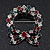 Red/Green/White Crystal Christmas Holly Wreath Brooch In Silver Plating - 4.5cm Length - view 2