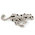 Large Diamante 'Snow Leopard' Brooch In Rhodium Plating - 85mm Across - view 6