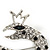 Queen Snake Black/Clear Diamante Brooch In Rhodium Plating - 5cm Width - view 5