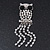 Clear Crystal 'Owl' With Dangling Tail Brooch In Rhodium Plating - 8.5cm Length