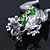 Queen Frog Green Enamel Crystal Brooch In Rhodium Plating - 5cm Length - view 4