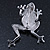 Queen Frog Green Enamel Crystal Brooch In Rhodium Plating - 5cm Length - view 6