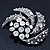 Vintage Diamante 'Whirlwind' Brooch In Burn Silver - 7cm Width - view 6