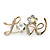 Gold Plated Crystal 'Love' Brooch - 45mm Length - view 6
