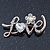 Gold Plated Crystal 'Love' Brooch - 45mm Length - view 3