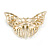 Dazzling Diamante /Pale Green Enamel Butterfly Brooch In Gold Plaiting - 70mm Width - view 11