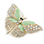 Dazzling Diamante/ Pale Blue Enamel Butterfly Brooch In Gold Plaiting - 70mm Width - view 3