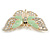 Dazzling Diamante/ Pale Blue Enamel Butterfly Brooch In Gold Plaiting - 70mm Width - view 4