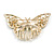 Dazzling Diamante/ Pale Blue Enamel Butterfly Brooch In Gold Plaiting - 70mm Width - view 5