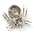 Dim Grey Pave-set Swarovski Crystal 'Spider' Brooch In Burn Silver - 35mm Length - view 6