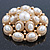 Bridal Vintage Inspired White Simulated Pearl 'Dome' Brooch In Gold Plating - 47mm Diameter - view 5