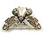 Vintage Inspired Crystal, Simulated Pearl 'Bumble Bee' Brooch In Antique Gold Tone - 60mm Across - view 4