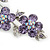 Light Purple Crystal Floral Brooch In Rhodium Plating - 55mm Length - view 4