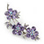 Light Purple Crystal Floral Brooch In Rhodium Plating - 55mm Length - view 5