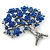 Sapphire Blue Coloured Crystal 'Tree Of Life' Brooch In Gun Metal Finish - 52mm Length - view 2