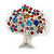 Multicoloured 'Tree Of Life' Brooch In Silver Tone Metal - 52mm Tall - view 2