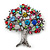 Multicoloured 'Tree Of Life' Brooch In Silver Tone Metal - 52mm Tall - view 6