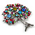 Multicoloured 'Tree Of Life' Brooch In Silver Tone Metal - 52mm Tall - view 8