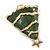 Green Enamel 'Christmas Tree' Brooch In Gold Plating - 6cm Length - view 5