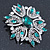 Stunning Bridal Emerald Green, Clear Austrian Crystal Corsage Brooch In Rhodium Plating - 60mm Length - view 7