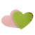 Baby Pink/ Lime Green Austrian Crystal Double Heart Acrylic Brooch - 70mm Across - view 4