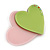 Baby Pink/ Lime Green Austrian Crystal Double Heart Acrylic Brooch - 70mm Across - view 3