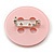 Funky Baby Pink Acrylic 'Button' Brooch - 35mm Diameter - view 2