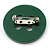 Funky Dark Green Acrylic 'Button' Brooch - 35mm Diameter - view 2