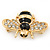Small Black Enamel Crystal 'Bee' Brooch In Gold Plating - 35mm Across - view 3