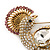 Gold Plated Clear, Pink Austrian Crystal Paradise Bird Brooch - 75mm Length - view 2