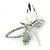 AB/ Clear Crystal Butterfly Brooch In Silver Tone - 60mm Across - view 8