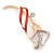 Delicate Pink/ Coral Crystal Calla Lily Brooch In Gold Plating - 55mm L - view 2