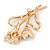 Magnolia/ Bronze Crystal Tulip Brooch In Gold Tone - 55mm L - view 4