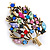 Multicoloured Crystal Christmas Tree Brooch In Gold Plating - 48mm L - view 2