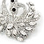 Clear Austrian Crystal Two Swans Brooch In Rhodium Plating - 60mm - view 4