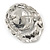 Layered Crystal 'Shell' with Pearl Brooch In Silver Tone Metal - 45mm L - view 2
