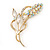Clear/ AB Crystal Floral Brooch In Gold Plating - 65mm L - view 5