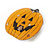 Flashing LED Blue and Red Lights Halloween Pumpkin Brooch - 30mm - view 2
