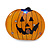 Flashing LED Blue and Red Lights Halloween Pumpkin Brooch - 30mm