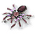 Vintage Inspired Purple/ Violet Crystal Spider Brooch In Antique Silver Tone - 40mm Across - view 2