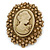 Vintage Inspired Champagne Crystal Cameo In Bronze Tone Metal - 50mm L