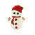 Tiny White/ Red Enamel, Crystal Christmas Snowman Brooch In Gold Tone - 20mm L - view 5