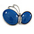 Royal Blue Ceramic Asymmetric Butterfly Brooch/ Pendant In Antique Silver Tone Metal - 65mm - view 6