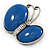 Royal Blue Ceramic Asymmetric Butterfly Brooch/ Pendant In Antique Silver Tone Metal - 65mm - view 5