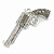 Clear, Dim Grey Crystal Revolver Brooch In Silver Tone Metal - 50mm - view 2