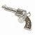 Clear, Dim Grey Crystal Revolver Brooch In Silver Tone Metal - 50mm - view 3