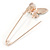 Clear Crystal Assymetrical Butterfly Safety Pin In Gold Tone - 70mm L - view 3
