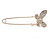 Clear Crystal Assymetrical Butterfly Safety Pin In Gold Tone - 70mm L - view 5